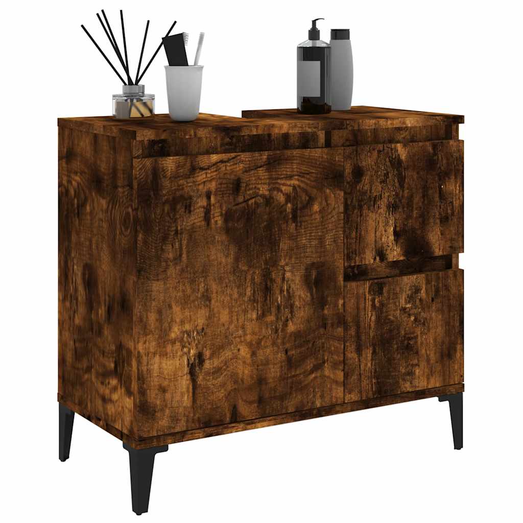 Armadietto Bagno Rovere Fumo 65x33x60 cm in Legno Multistrato | homemem39