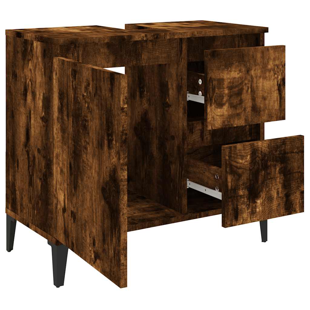 Armadietto Bagno Rovere Fumo 65x33x60 cm in Legno Multistrato | homemem39