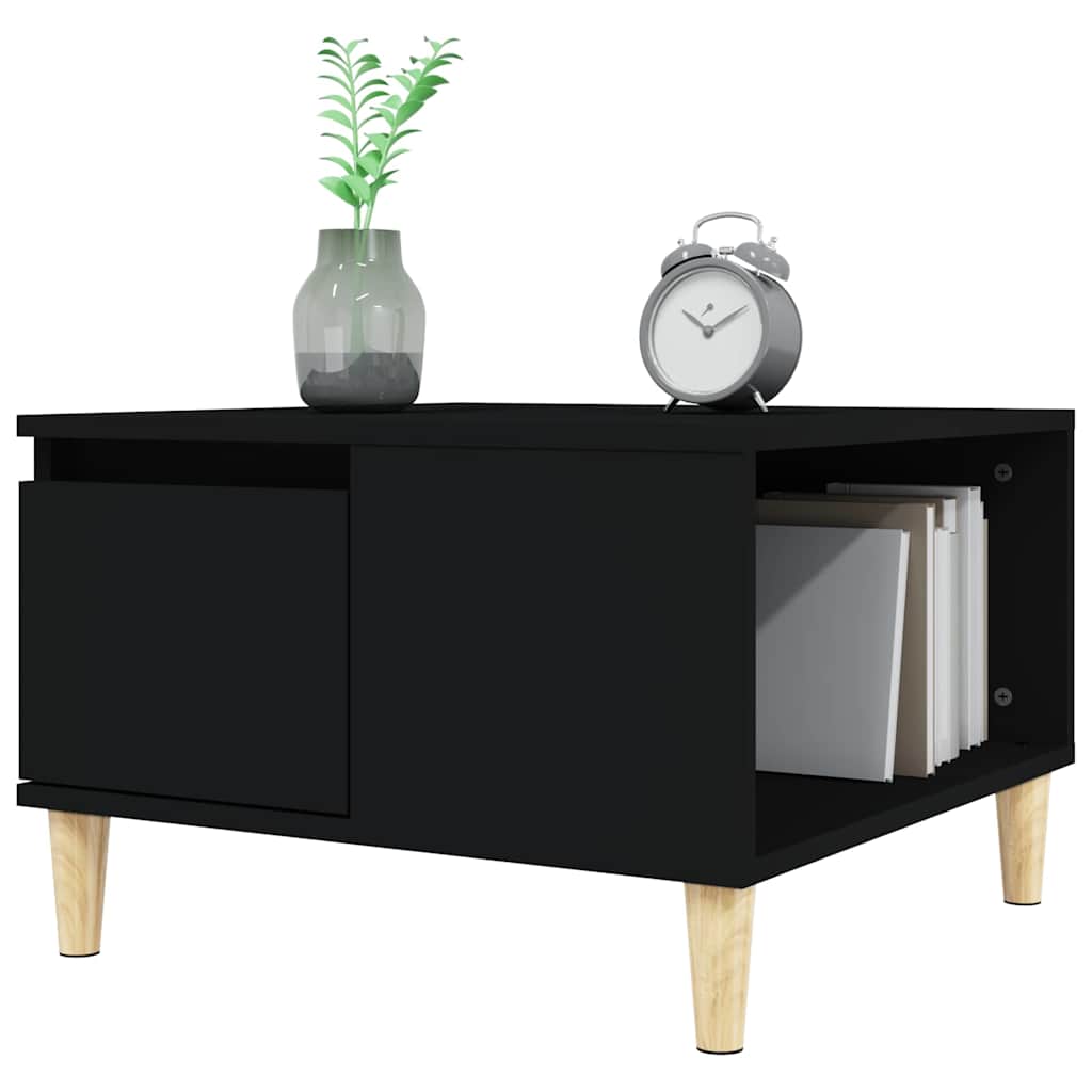 Tavolino da Salotto Nero 55x55x36,5 cm in Legno Multistrato