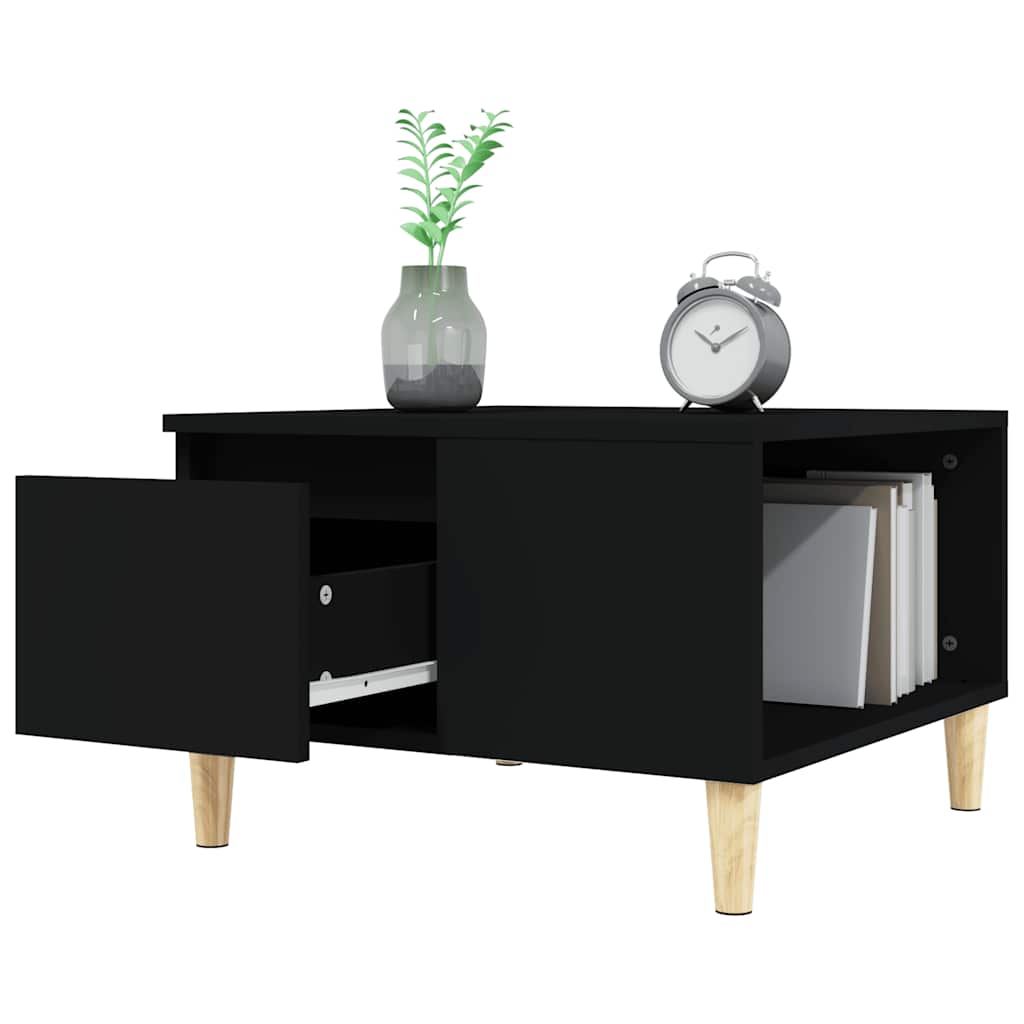 Tavolino da Salotto Nero 55x55x36,5 cm in Legno Multistrato | homemem39