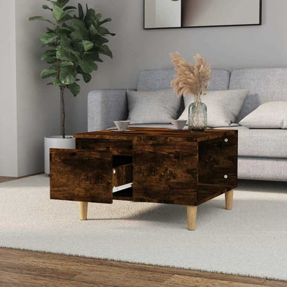 Tavolino da Salotto Rovere Fumo 55x55x36,5 cm Legno Multistrato | homemem39