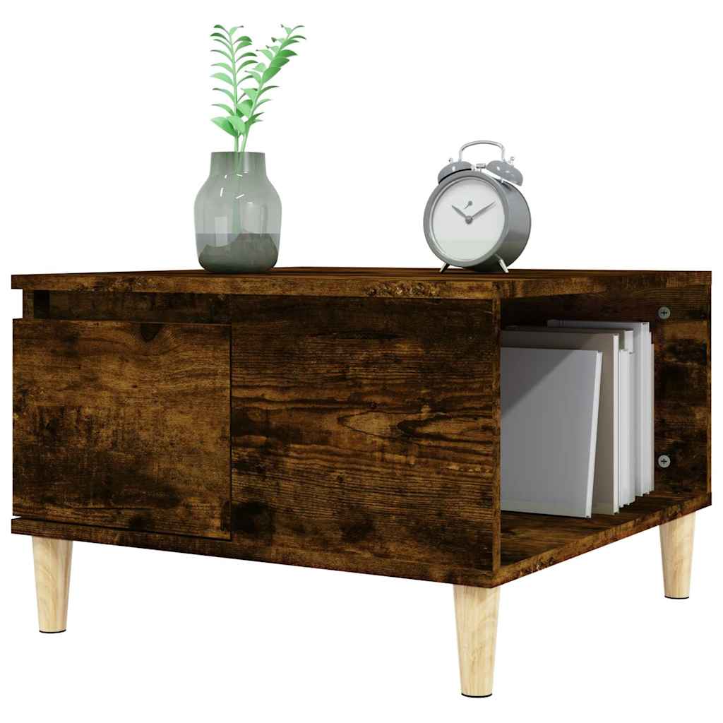 Tavolino da Salotto Rovere Fumo 55x55x36,5 cm Legno Multistrato