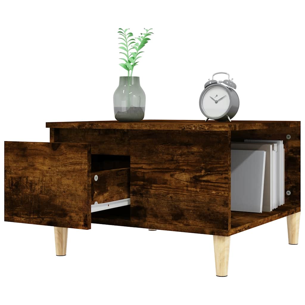 Tavolino da Salotto Rovere Fumo 55x55x36,5 cm Legno Multistrato | homemem39