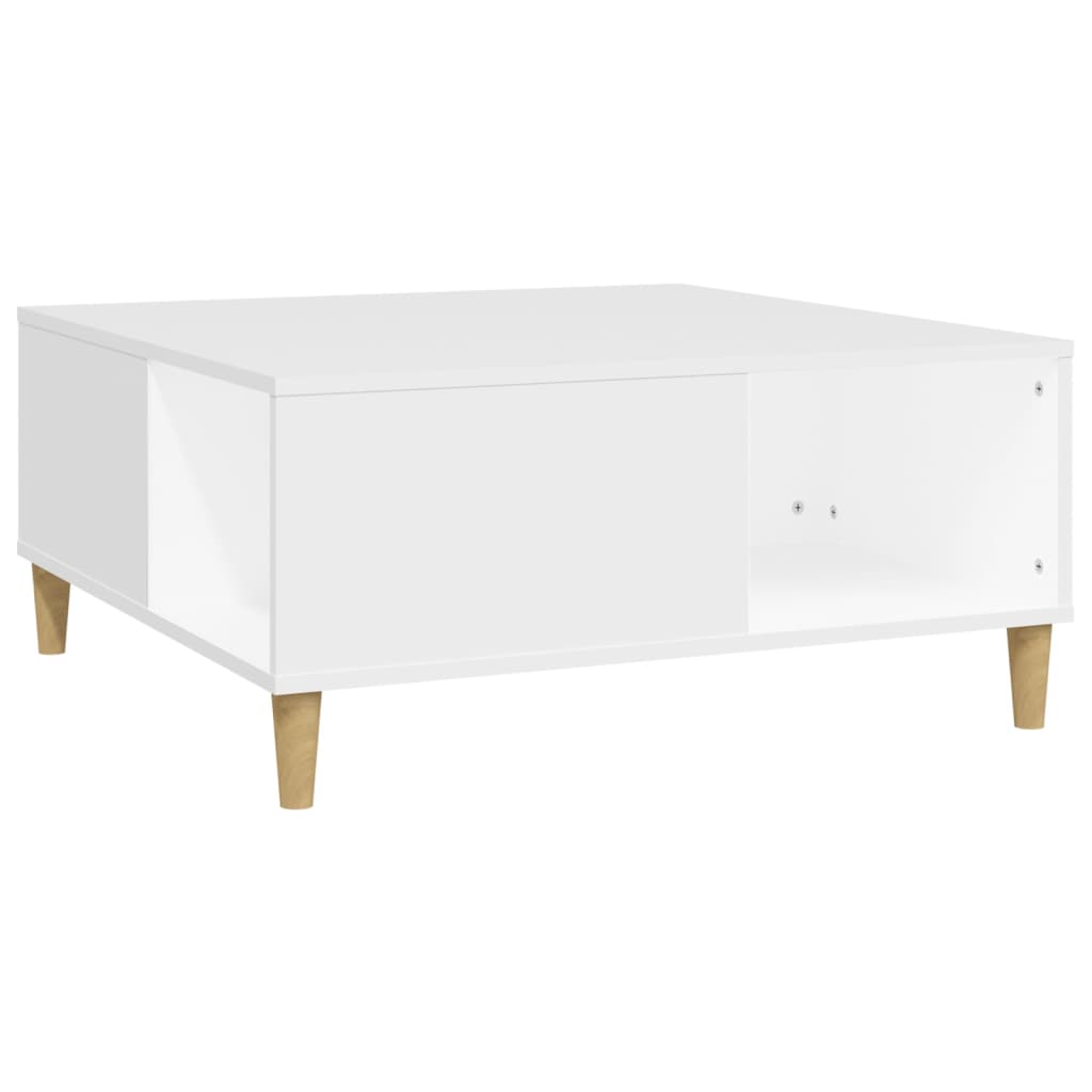 Tavolino da Salotto Bianco 80x80x36,5 cm in Legno Multistrato | homemem39