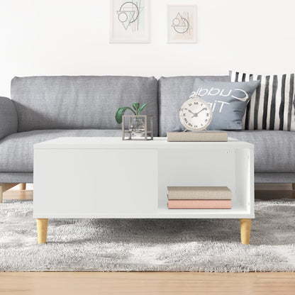 Tavolino da Salotto Bianco 80x80x36,5 cm in Legno Multistrato | homemem39