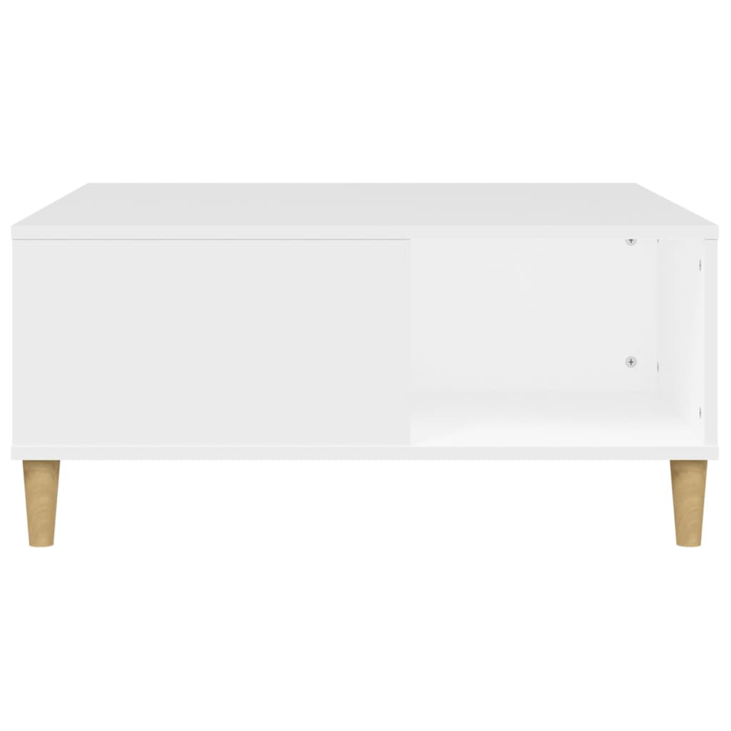 Tavolino da Salotto Bianco 80x80x36,5 cm in Legno Multistrato | homemem39