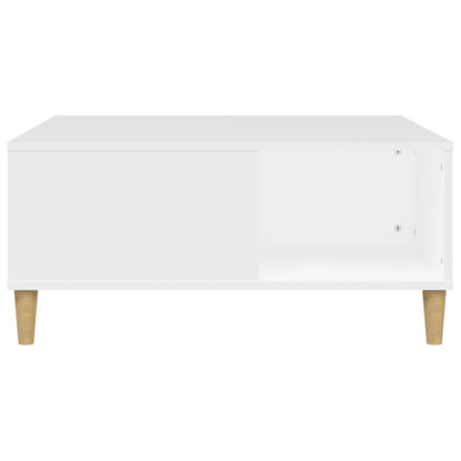 Tavolino da Salotto Bianco 80x80x36,5 cm in Legno Multistrato | homemem39