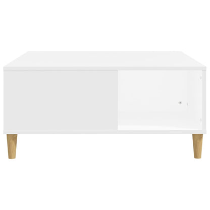 Tavolino da Salotto Bianco 80x80x36,5 cm in Legno Multistrato | homemem39
