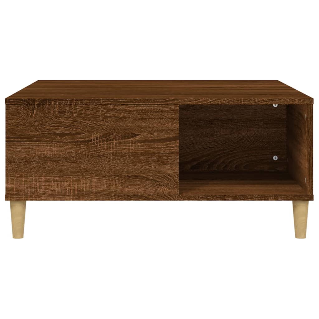 Tavolino Salotto Rovere Marrone 80x80x36,5 cm Legno Multistrato | homemem39