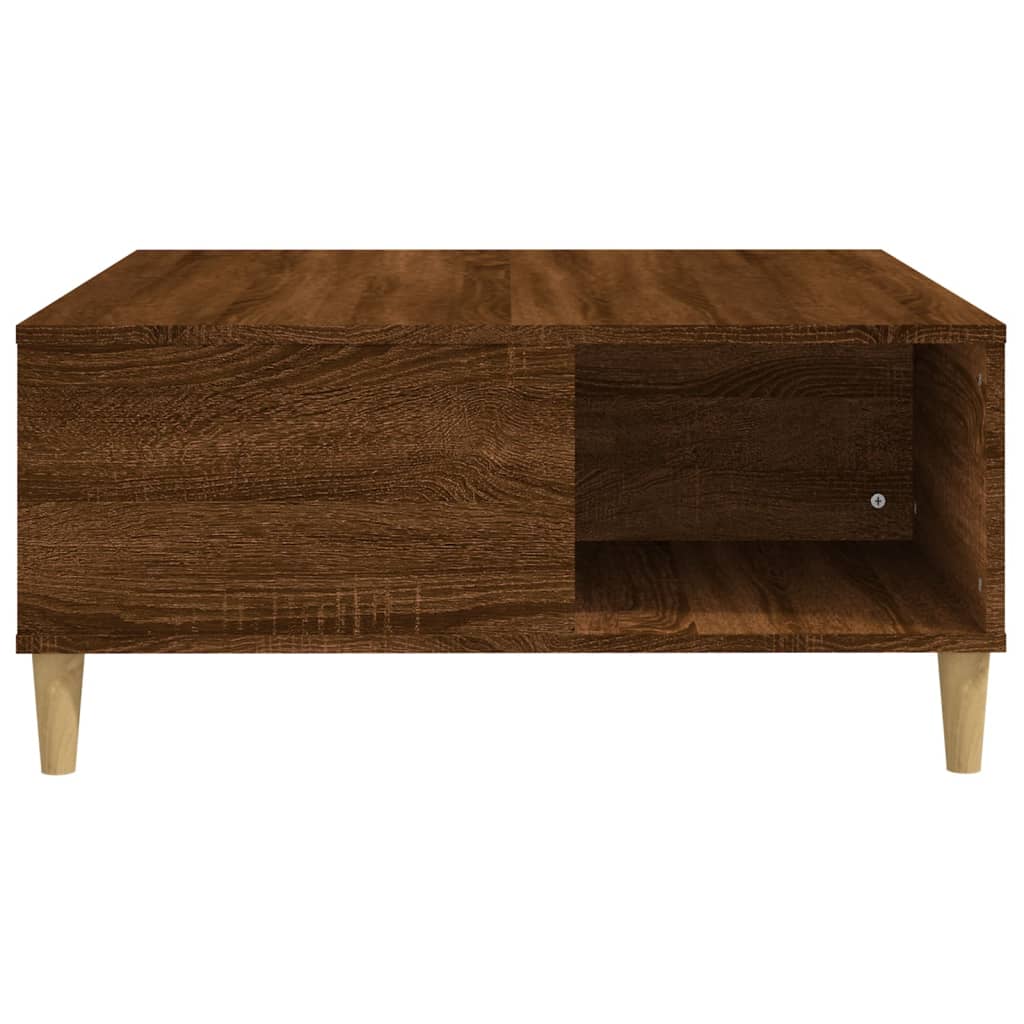 Tavolino Salotto Rovere Marrone 80x80x36,5 cm Legno Multistrato | homemem39