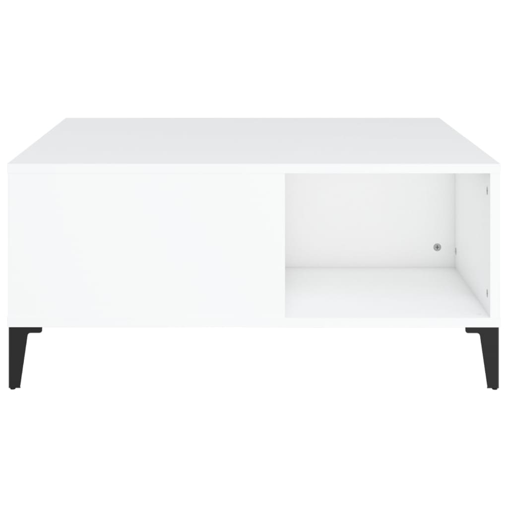 Tavolino da Salotto Bianco 80x80x36,5 cm in Legno Multistrato