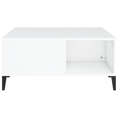Tavolino da Salotto Bianco 80x80x36,5 cm in Legno Multistrato