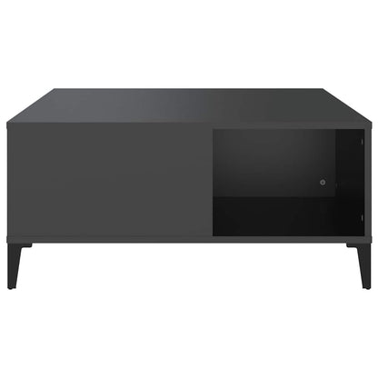 Tavolino da Salotto Nero 80x80x36,5 cm in Legno Multistrato | homemem39