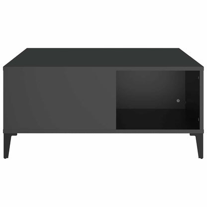 Tavolino da Salotto Nero 80x80x36,5 cm in Legno Multistrato