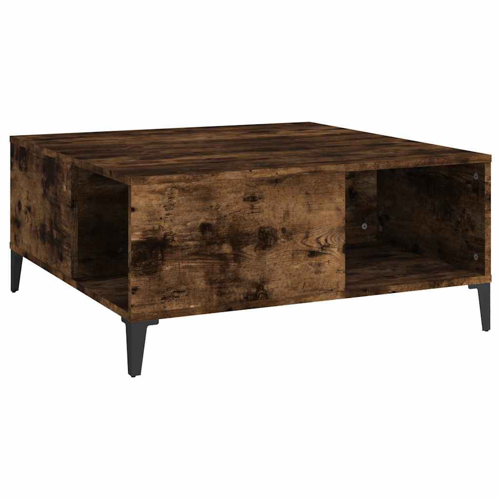 Tavolino da Salotto Rovere Fumo 80x80x36,5 cm Legno Multistrato