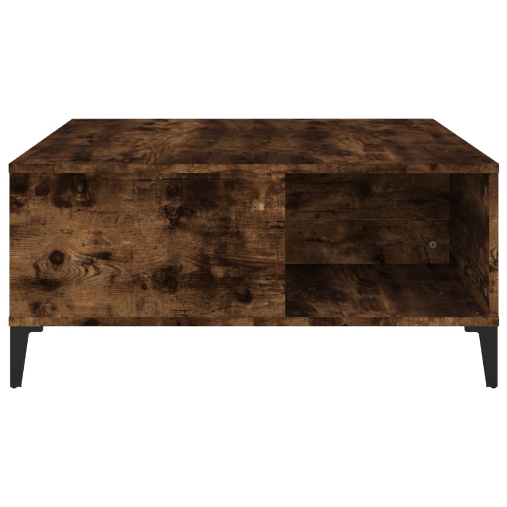 Tavolino da Salotto Rovere Fumo 80x80x36,5 cm Legno Multistrato | homemem39