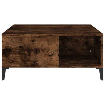Tavolino da Salotto Rovere Fumo 80x80x36,5 cm Legno Multistrato
