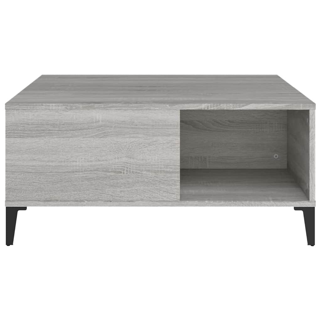 Tavolino Salotto Grigio Sonoma 80x80x36,5 cm Legno Multistrato