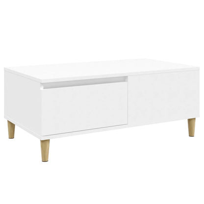 Tavolino da Salotto Bianco 90x50x36,5 cm in Legno Multistrato | homemem39