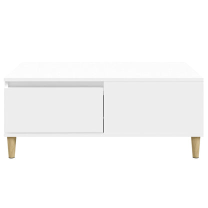 Tavolino da Salotto Bianco 90x50x36,5 cm in Legno Multistrato | homemem39
