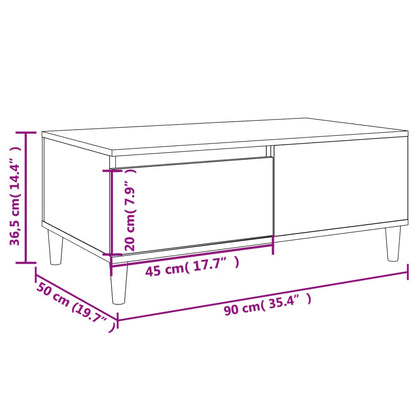 Tavolino Salotto Rovere Sonoma 90x50x36,5 cm Legno Multistrato | homemem39