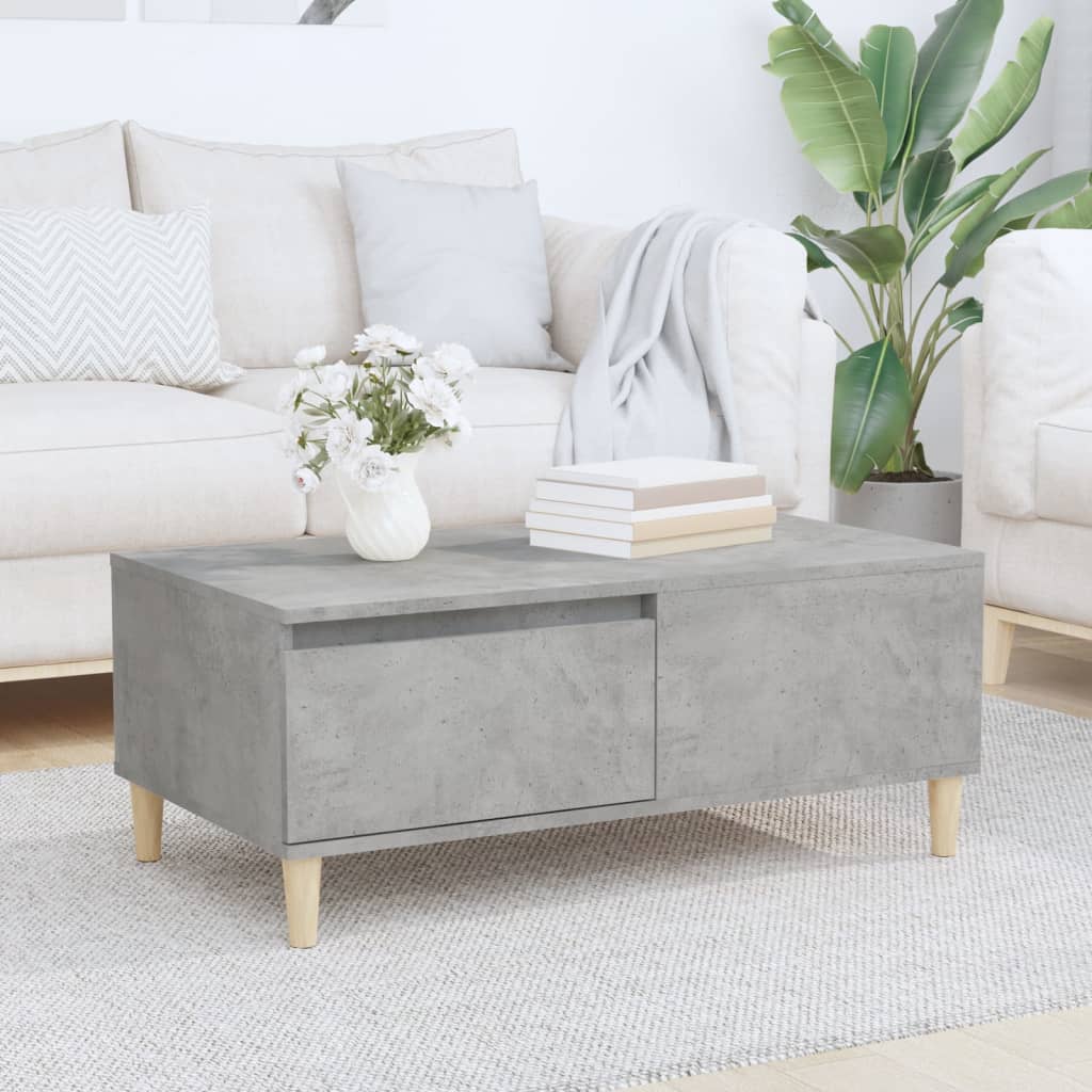 Tavolino Salotto Grigio Cemento 90x50x36,5 cm Legno Multistrato | homemem39