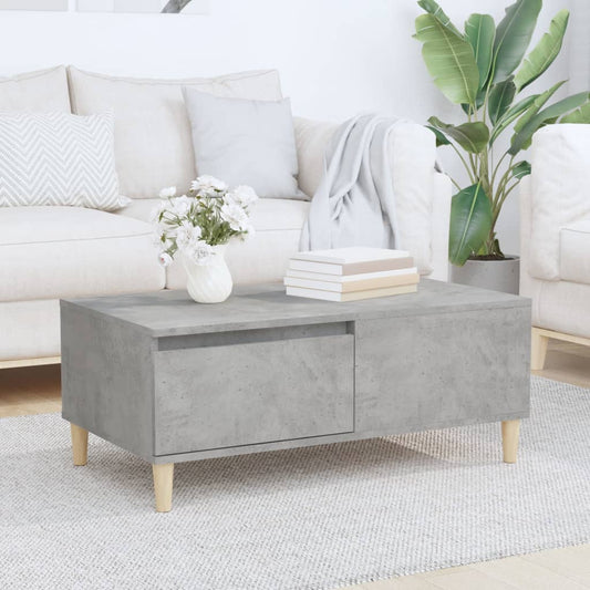 Tavolino Salotto Grigio Cemento 90x50x36,5 cm Legno Multistrato | homemem39