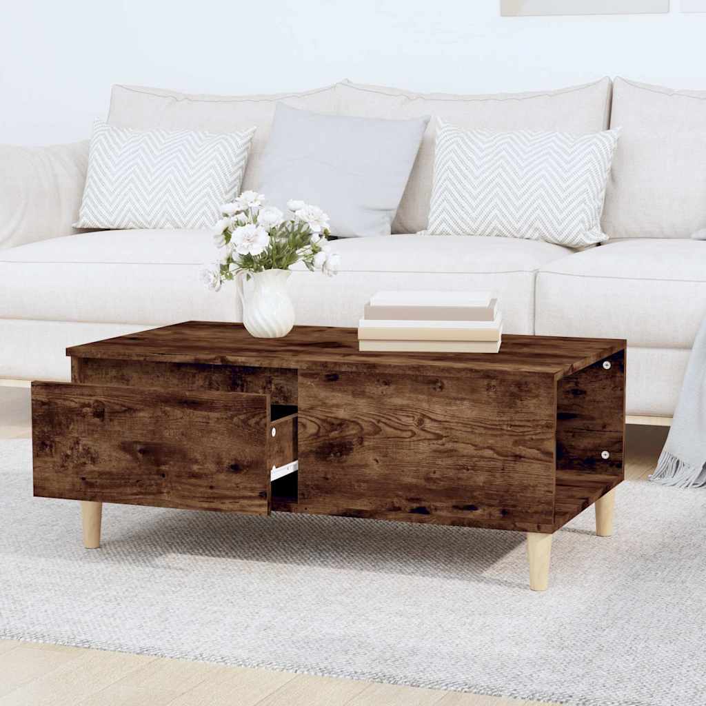 Tavolino da Salotto Rovere Fumo 90x50x36,5 cm Legno Multistrato