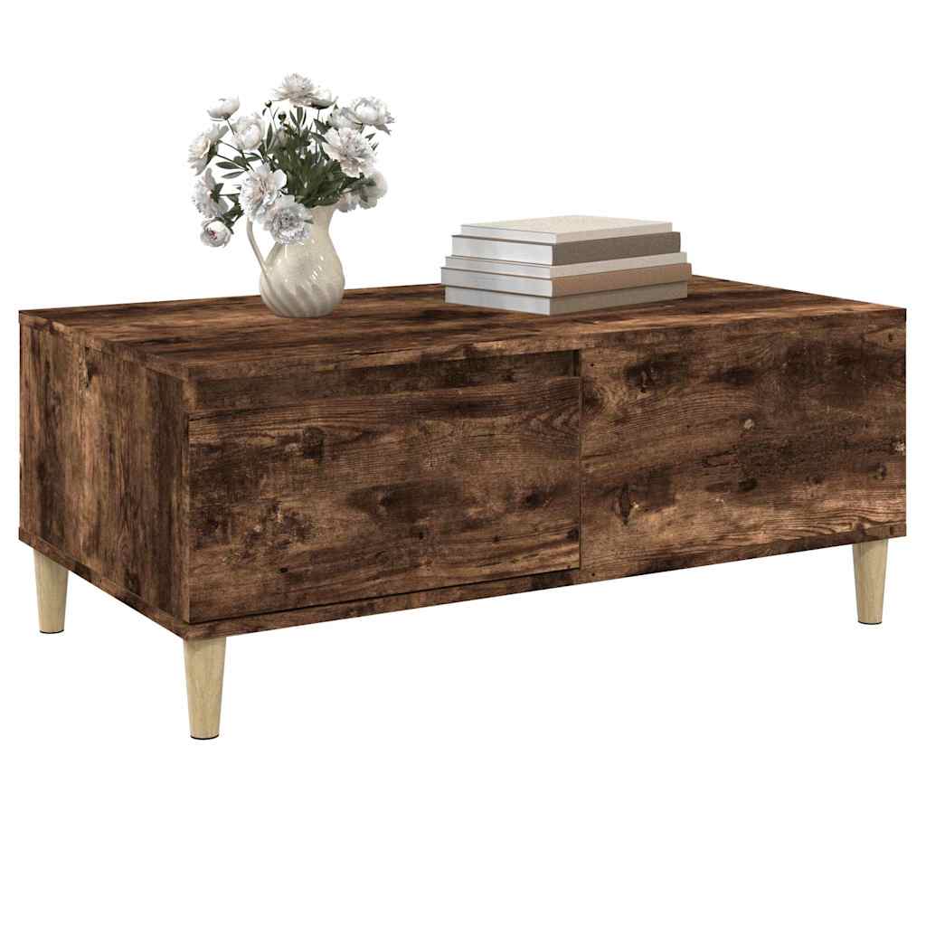 Tavolino da Salotto Rovere Fumo 90x50x36,5 cm Legno Multistrato