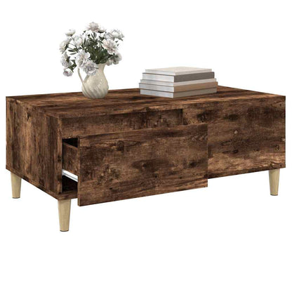 Tavolino da Salotto Rovere Fumo 90x50x36,5 cm Legno Multistrato