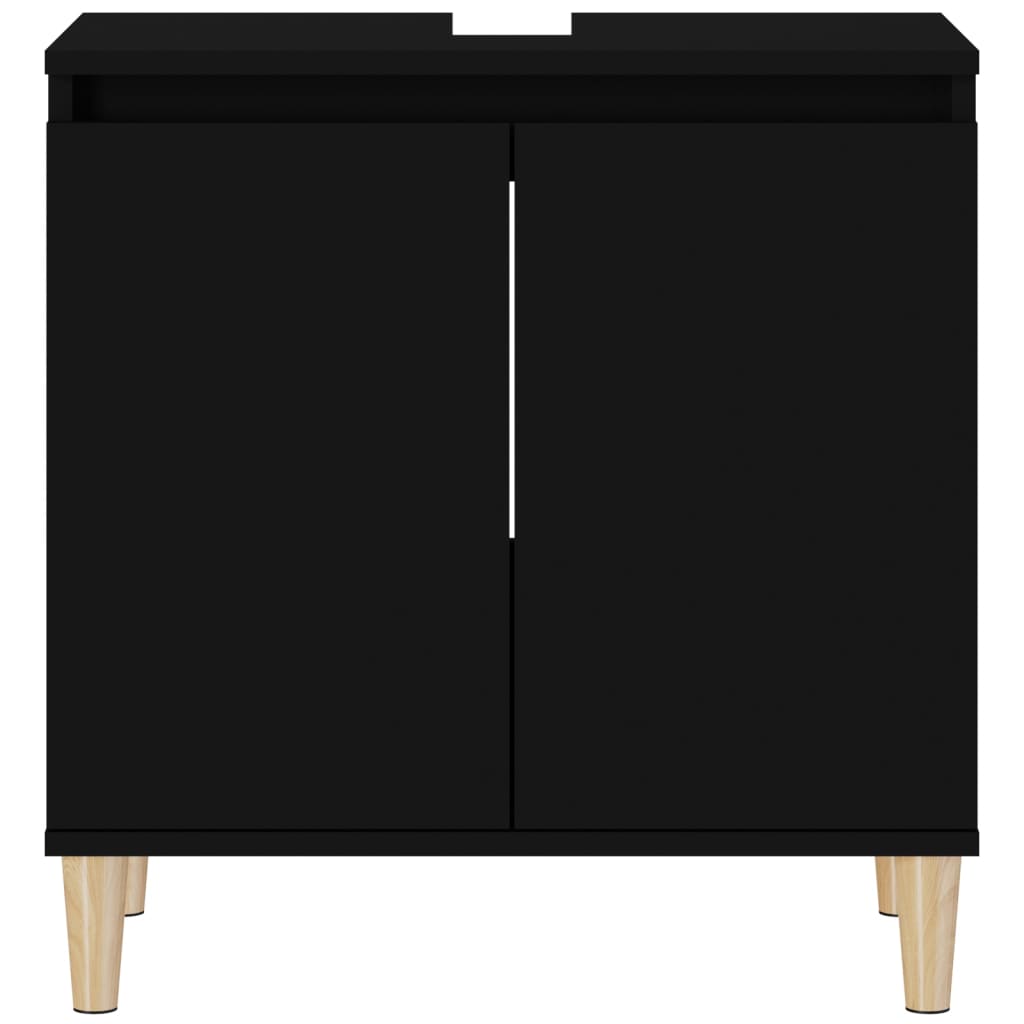 Mobile Lavabo Nero 58x33x60 cm in Legno Multistrato