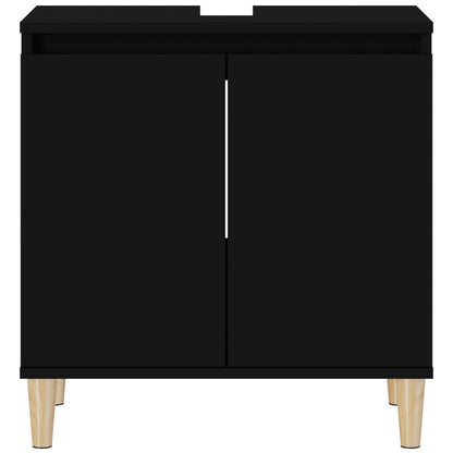 Mobile Lavabo Nero 58x33x60 cm in Legno Multistrato