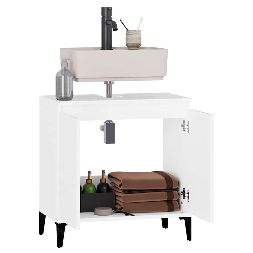 Mobile Lavabo Bianco 58x33x60 cm in Legno Multistrato - homemem39