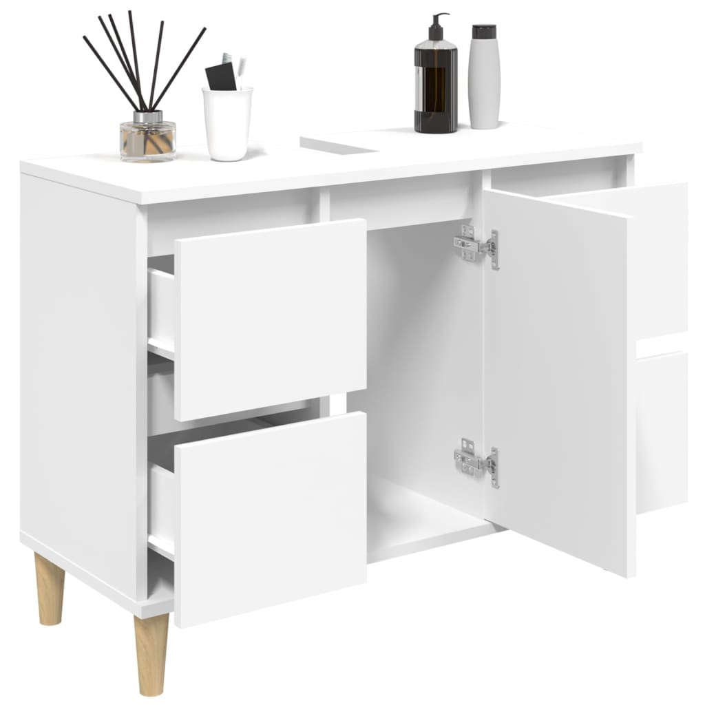 Mobile Lavabo Bianco 80x33x60 cm in Legno Multistrato