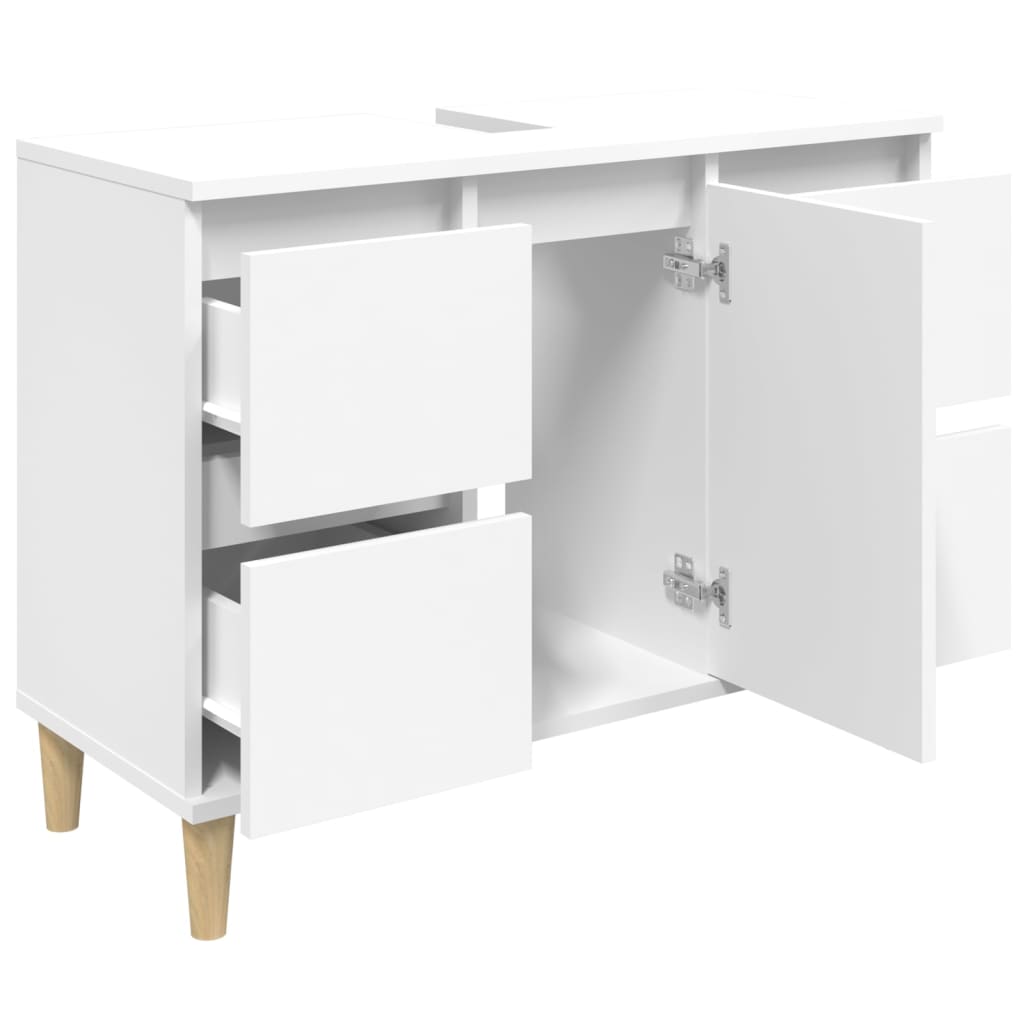 Mobile Lavabo Bianco 80x33x60 cm in Legno Multistrato