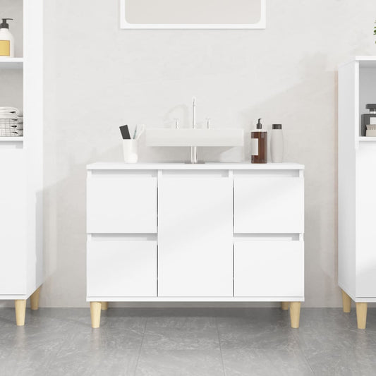 Mobile Lavabo Bianco 80x33x60 cm in Legno Multistrato