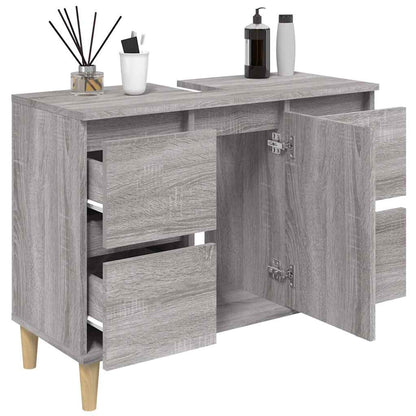 Mobile Lavabo Grigio Sonoma 80x33x60 cm in Legno Multistrato