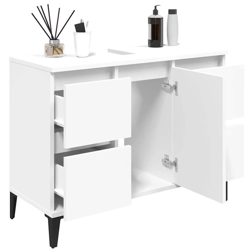 Mobile Lavabo Bianco 80x33x60 cm in Legno Multistrato