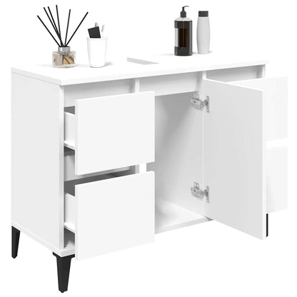 Mobile Lavabo Bianco 80x33x60 cm in Legno Multistrato