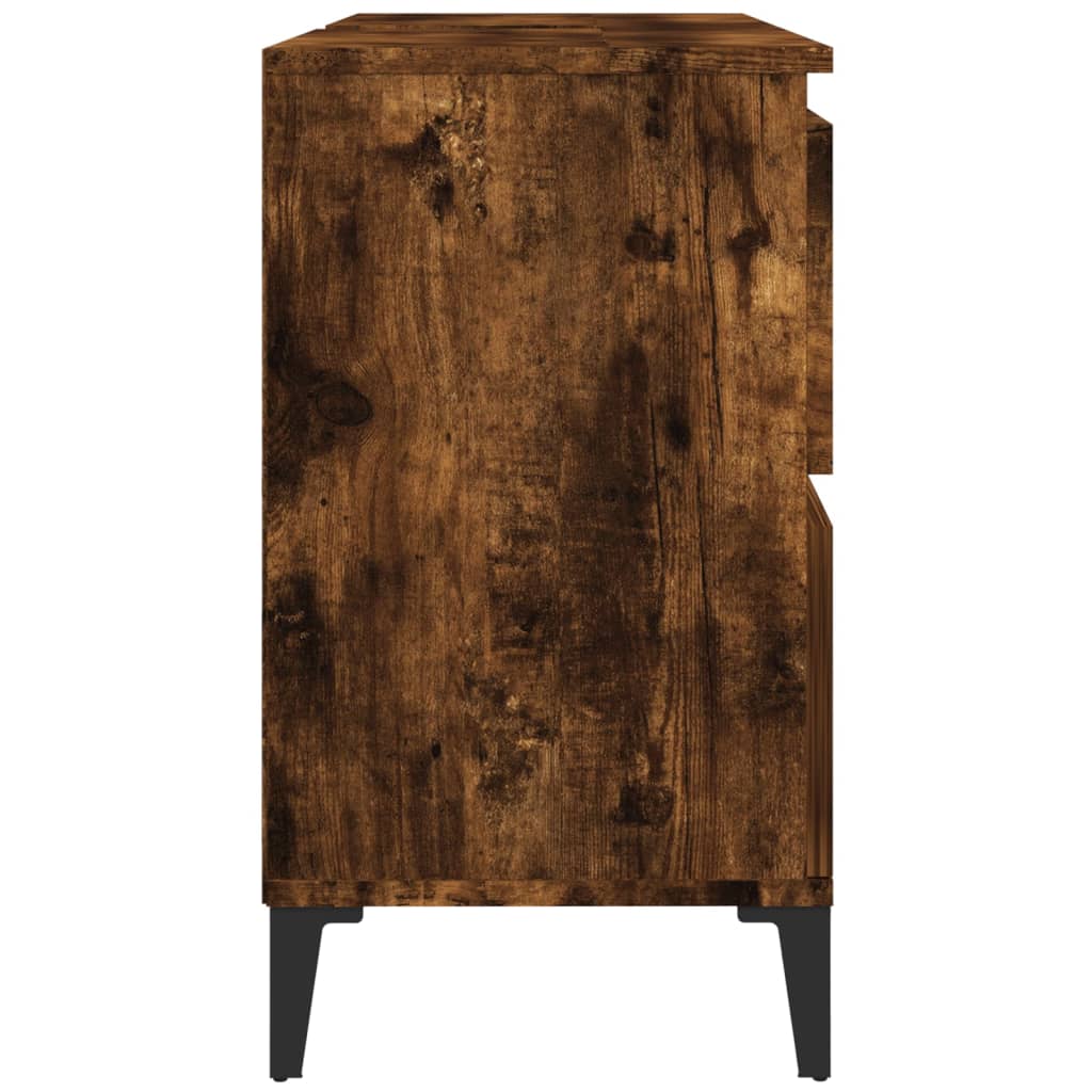 Mobile Lavabo Rovere Fumo 80x33x60 cm in Legno Multistrato