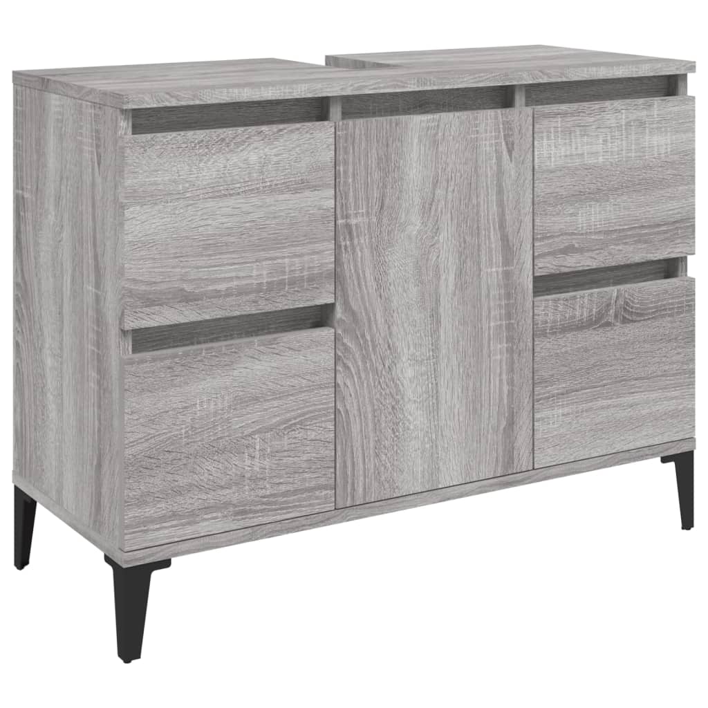Mobile Lavabo Grigio Sonoma 80x33x60 cm in Legno Multistrato