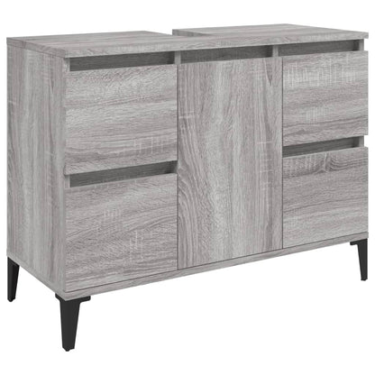 Mobile Lavabo Grigio Sonoma 80x33x60 cm in Legno Multistrato