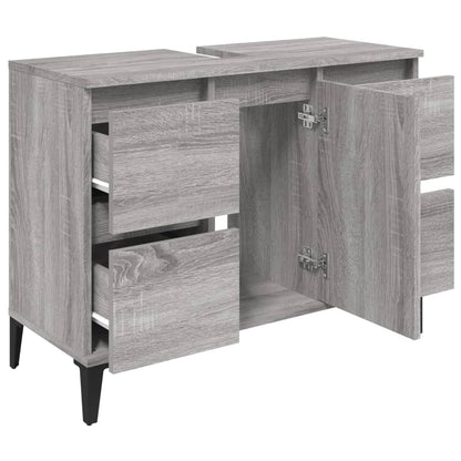 Mobile Lavabo Grigio Sonoma 80x33x60 cm in Legno Multistrato