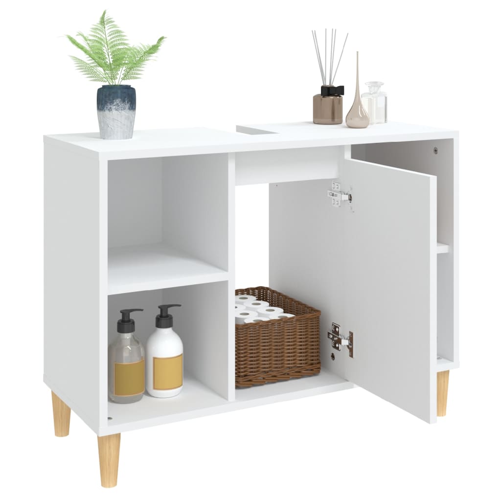 Mobile Lavabo Bianco 80x33x60 cm in Legno Multistrato | homemem39