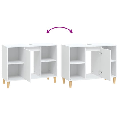 Mobile Lavabo Bianco 80x33x60 cm in Legno Multistrato | homemem39