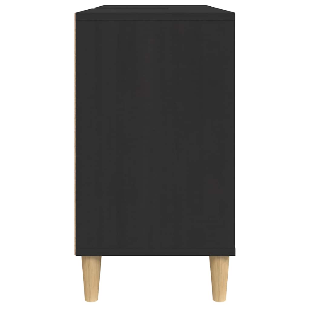 Mobile Lavabo Nero 80x33x60 cm in Legno Multistrato