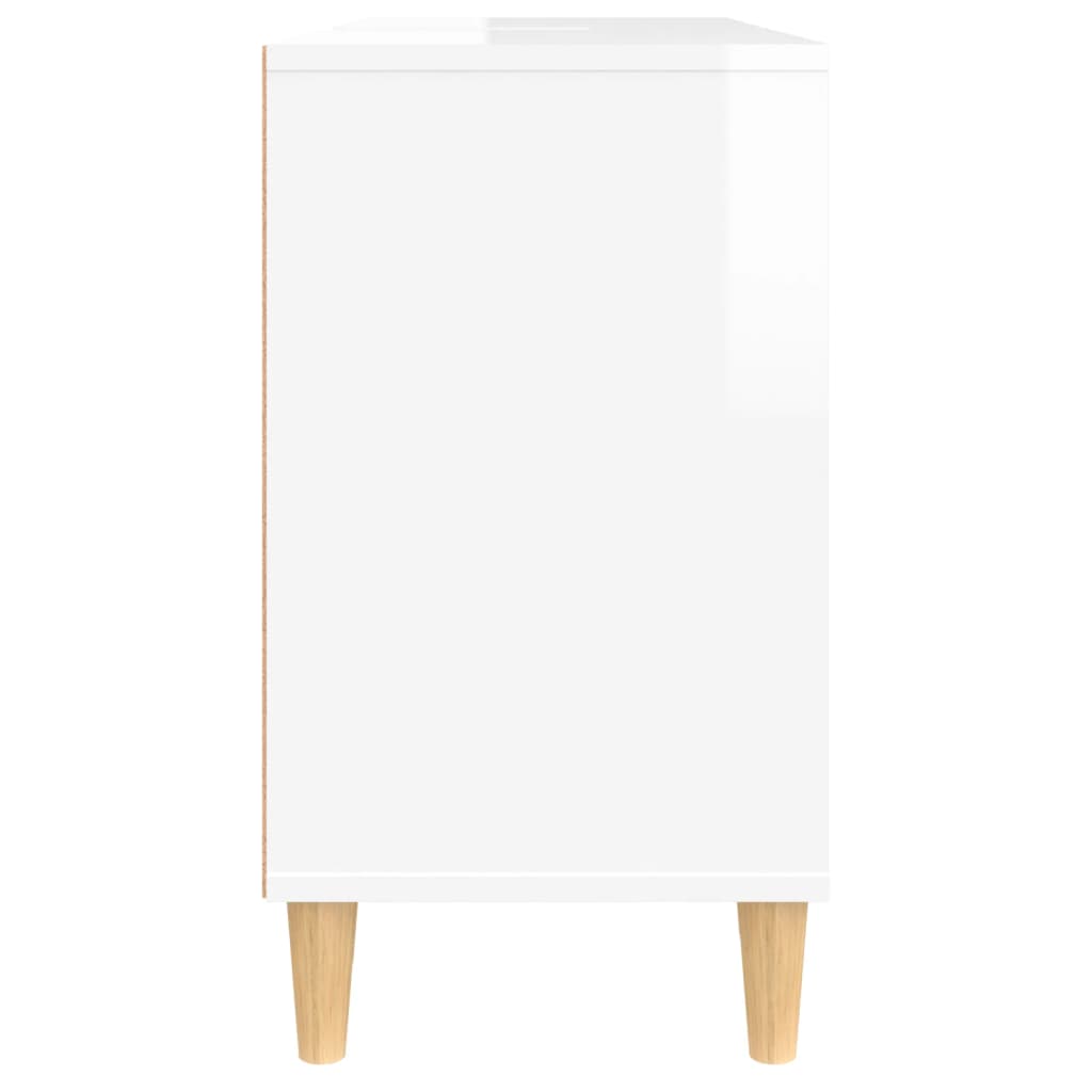 Mobile Lavabo Bianco Lucido 80x33x60 cm in Legno Multistrato