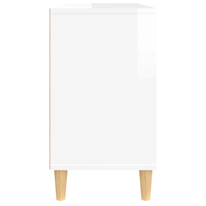 Mobile Lavabo Bianco Lucido 80x33x60 cm in Legno Multistrato