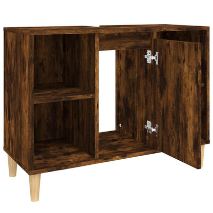 Mobile Lavabo Rovere Fumo 80x33x60 cm in Legno Multistrato | homemem39