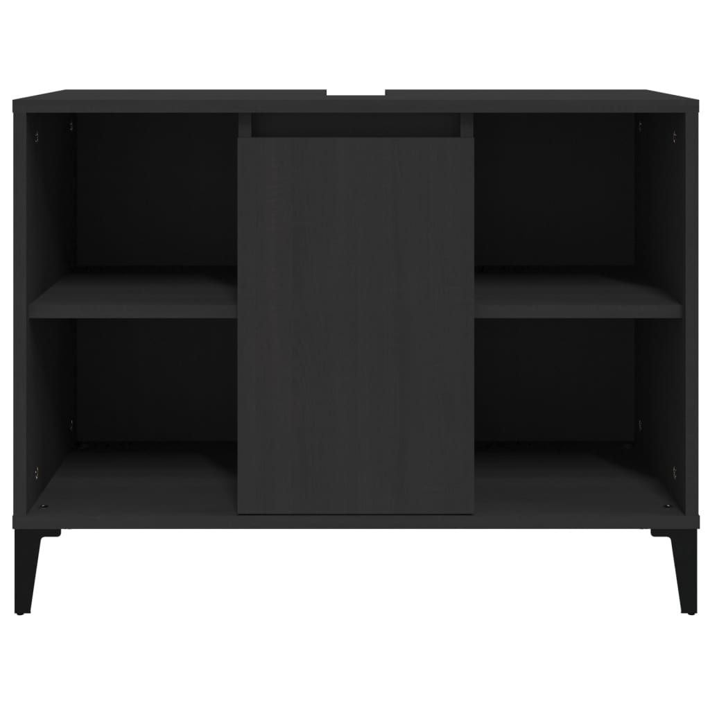 Mobile Lavabo Nero 80x33x60 cm in Legno Multistrato | homemem39